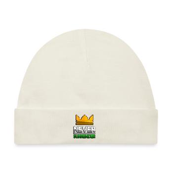 NEVER SURRENDER (Grün) + King Crown - Gaming - Baby Premium Organic Mütze - Naturweiß - Vorne