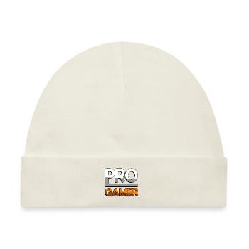 PRO GAMER (Orange) - Gaming - Baby Premium Organic Mütze - Naturweiß - Vorne