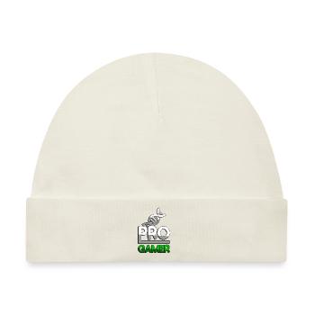 PRO GAMER (Grün) + DNA - Gaming - Baby Premium Organic Mütze - Naturweiß - Vorne