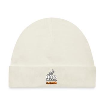 PRO GAMER (Orange) + DNA - Gaming - Baby Premium Organic Mütze - Naturweiß - Vorne