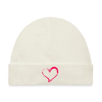 Heart - Baby Premium Organic Mütze - Naturweiß - Vorne