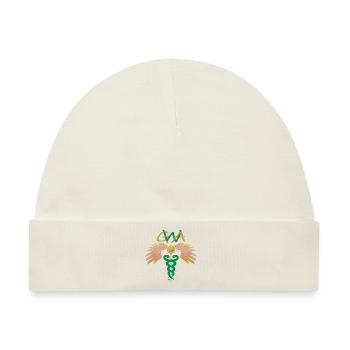 GWA - geistige Wirbelsäulenaufrichtung - Caduceus - Baby Premium Organic Mütze - Naturweiß - Vorne