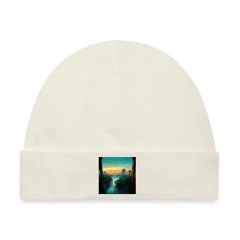 Paradise Island Painting - Baby Premium Organic Mütze - Naturweiß - Vorne