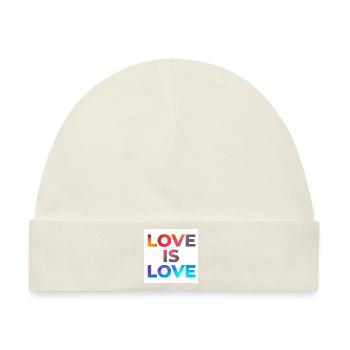 Love is Love - Baby Premium Organic Mütze - Naturweiß - Vorne