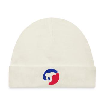 Vollmond Elefant Silhouette Klippe - Baby Premium Organic Mütze - Naturweiß - Vorne