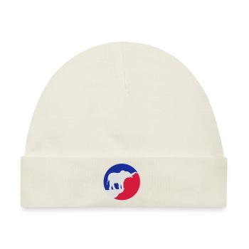 Elefant Silhouette Klippe Mond - Baby Premium Organic Mütze - Naturweiß - Vorne