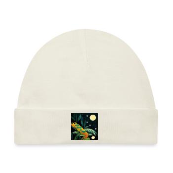 Gecko im Mondschein - Baby Premium Organic Mütze - Naturweiß - Vorne