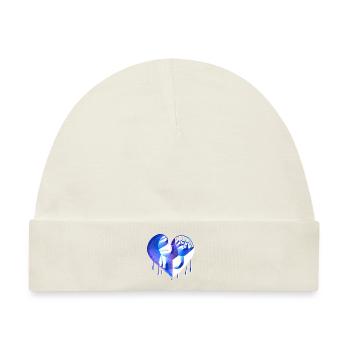herz symbol gebrochen blau narben - Baby Premium Organic Mütze - Naturweiß - Vorne
