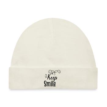 Keep Smile - Baby Premium Organic Mütze - Naturweiß - Vorne