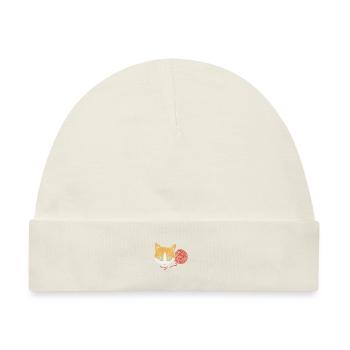 Katze Garn Häkeln - Baby Premium Organic Mütze - Naturweiß - Vorne