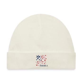 America Usa - Baby Premium Organic Mütze - Naturweiß - Vorne