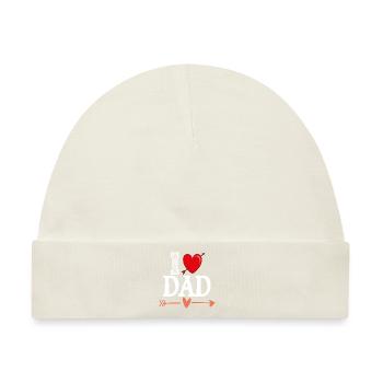 "Ich liebe Papa" - Baby Premium Organic Mütze - Naturweiß - Vorne