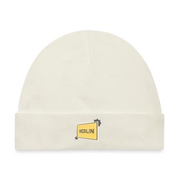 Berlin Ortsschild - modern grey - Baby Premium Organic Mütze - Naturweiß - Vorne