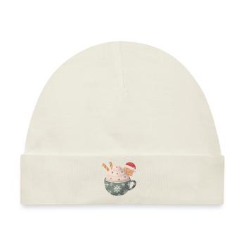 Christmas cat cup - Baby Premium Organic Mütze - Naturweiß - Vorne