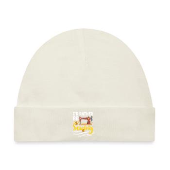 Schneiderin Nadel Stricken Maßschneider - Baby Premium Organic Mütze - Naturweiß - Vorne