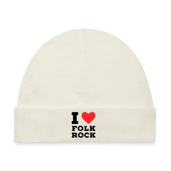 Ich liebe Folk Rock - Baby Premium Organic Mütze - Naturweiß - Vorne