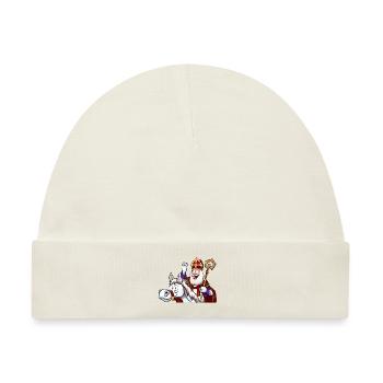 Sankt Nikolaus zu Pferd - Baby Premium Organic Mütze - Naturweiß - Vorne