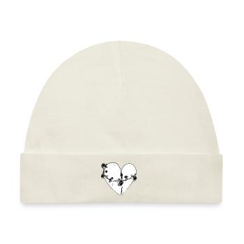 herz rosen narben grau symbol - Baby Premium Organic Mütze - Naturweiß - Vorne