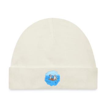 Haie auf Floß - Baby Premium Organic Mütze - Naturweiß - Vorne