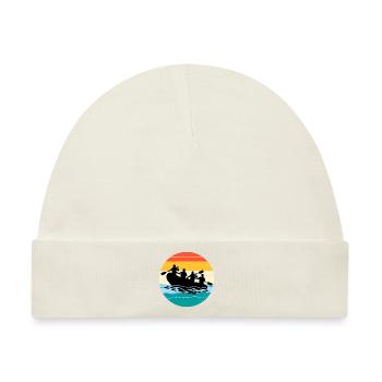 Vintage Retro Rafting Team Floß Wildwassersparren - Baby Premium Organic Mütze - Naturweiß - Vorne