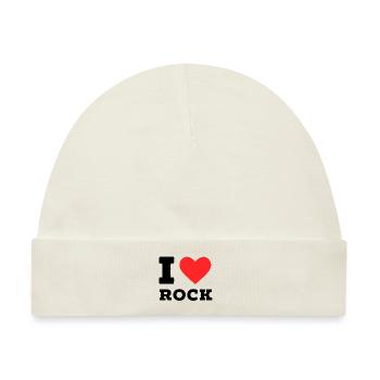 Ich liebe Rock - Baby Premium Organic Mütze - Naturweiß - Vorne