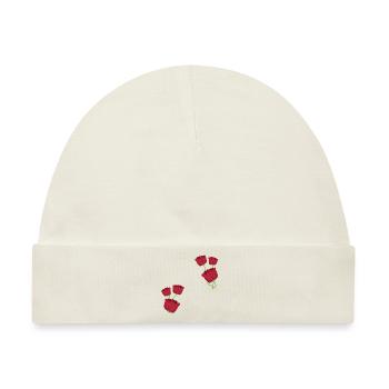 muster rote rosen blumen - Baby Premium Organic Mütze - Naturweiß - Vorne