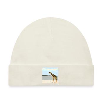Giraffe am Strand - Baby Premium Organic Mütze - Naturweiß - Vorne