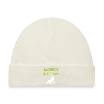 Geschenkidee für Baby aus Lausanne - Baby Premium Organic Mütze - Naturweiß - Vorne