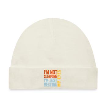 im not sleeping Zitat - Baby Premium Organic Mütze - Naturweiß - Vorne