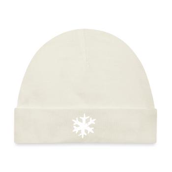 coole Schneeflocke shabby chic - Baby Premium Organic Mütze - Naturweiß - Vorne