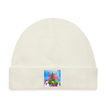 Frohe Feiertage. Weihnachten - Baby Premium Organic Mütze - Naturweiß - Vorne