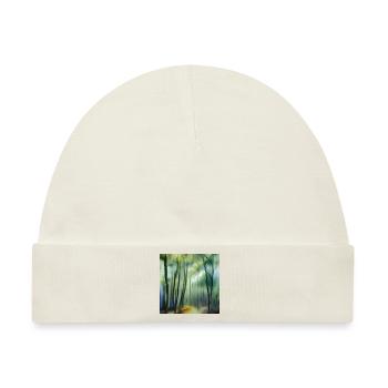 Nebel im Aquarellwald - Baby Premium Organic Mütze - Naturweiß - Vorne