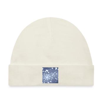 Schneeflocken-Design - Baby Premium Organic Mütze - Naturweiß - Vorne