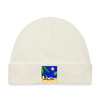 Astronaut faulenzen in einem tropischen Resort im Weltraum - Baby Premium Organic Mütze - Naturweiß - Vorne