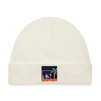 Astronaut faulenzen in einem tropischen Resort - Baby Premium Organic Mütze - Naturweiß - Vorne