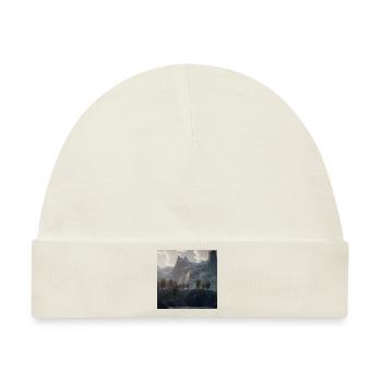 Wunderschöne Berglandschaft im Nebel - Baby Premium Organic Mütze - Naturweiß - Vorne