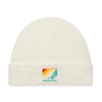 Breath Relax and be Still - Baby Premium Organic Mütze - Naturweiß - Vorne