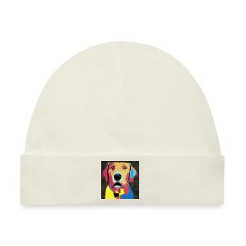 Dackel Pop Art - Baby Premium Organic Mütze - Naturweiß - Vorne