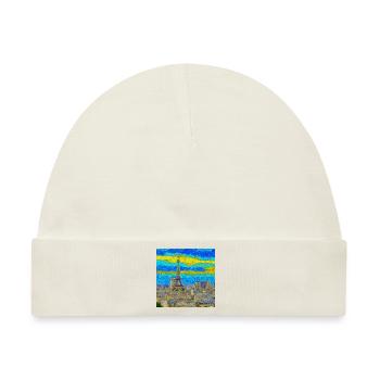 Paris - van Gogh Style - Baby Premium Organic Mütze - Naturweiß - Vorne