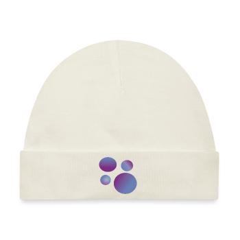 purple blue Planets - Baby Premium Organic Mütze - Naturweiß - Vorne