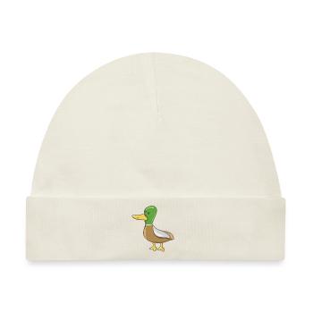 Ente Vogel Tier Symbol süß cartoon - Baby Premium Organic Mütze - Naturweiß - Vorne