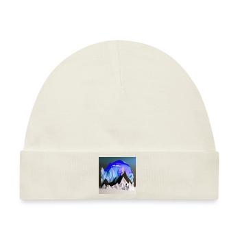 beautiful winter landscape, origami - Baby Premium Organic Mütze - Naturweiß - Vorne