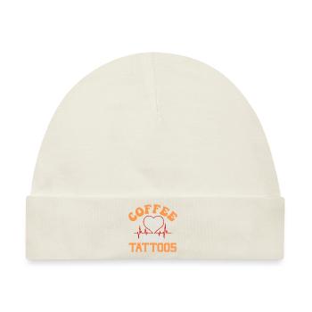 COFFFEE IST LOVE TATTOOS - Baby Premium Organic Mütze - Naturweiß - Vorne