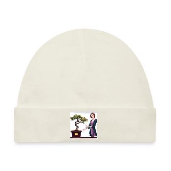 Gemälde Bonsai - Baby Premium Organic Mütze - Naturweiß - Vorne