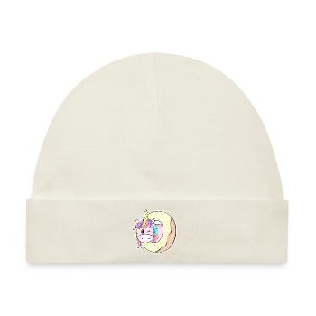 Niedliches Pferdchen Einhorn Unicorn - Baby Premium Organic Mütze - Naturweiß - Vorne
