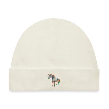 Origami Geometrie Unicorn bunt modern arty - Baby Premium Organic Mütze - Naturweiß - Vorne