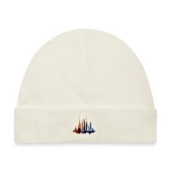 City Eiffel Tower Empire Stat - Baby Premium Organic Mütze - Naturweiß - Vorne