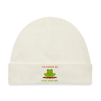 Frosch Kröte Urwald Dschungel Geschenk - Baby Premium Organic Mütze - Naturweiß - Vorne