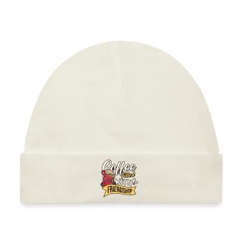 Coffee Filled with Friendship - Baby Premium Organic Mütze - Naturweiß - Vorne
