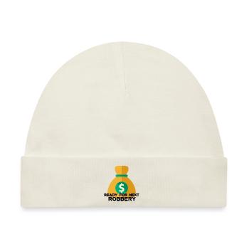 BEREIT FÜR DEN NÄCHSTEN RAUBÜBERFALL - Baby Premium Organic Mütze - Naturweiß - Vorne
